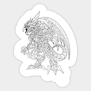 mexican quetzalcoatl tribal dragon ecopop kaiju in mandala art Sticker